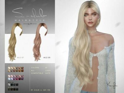 Kayla Long Hair N71 By S-Club LL Sims 4 CC