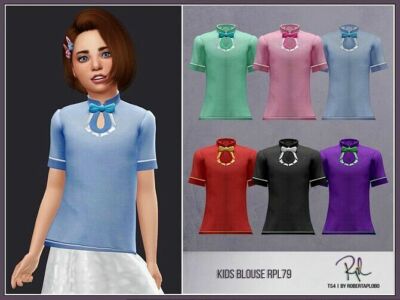 Kids Blouse Rpl79 By Robertaplobo Sims 4 CC