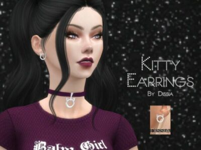 Kitty Earrings By Dissia Sims 4 CC