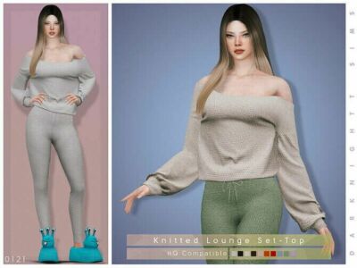 Knitted Lounge TOP By Darknightt Sims 4 CC
