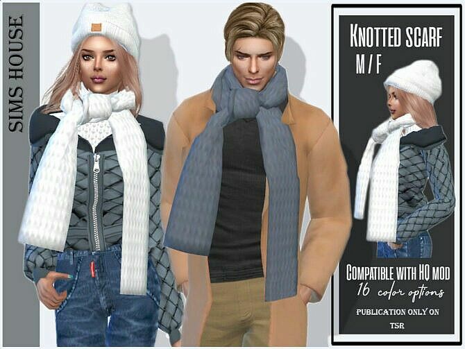 Knotted Scarf By Sims House Sims 4 CC