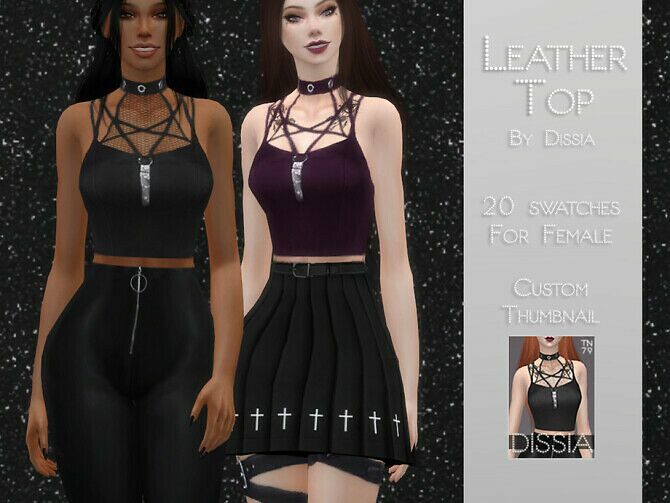 Leather Top By Dissia Sims 4 CC