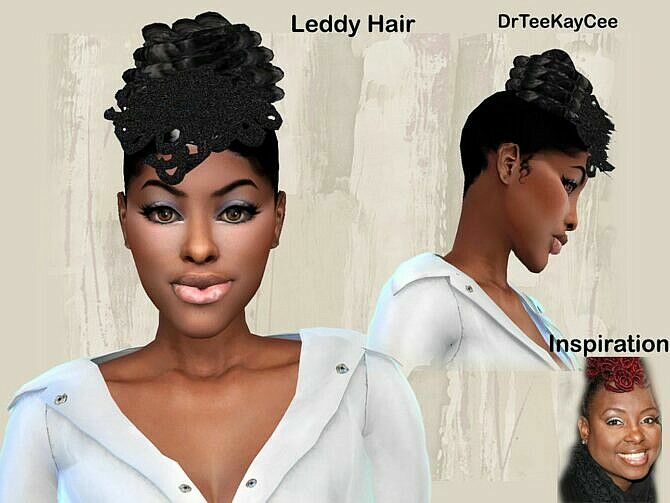 Leddy Updo Hair By Drteekaycee Sims 4 CC