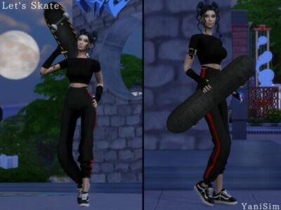 Let’s Skate (Pose Pack) By Yanisim Sims 4 CC