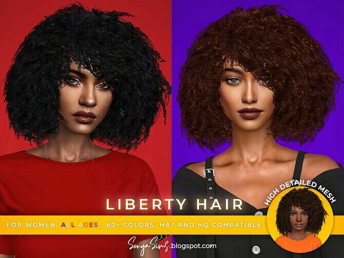 Liberty BOB Afro Hair ALL Ages By Sonyasimscc Sims 4 CC