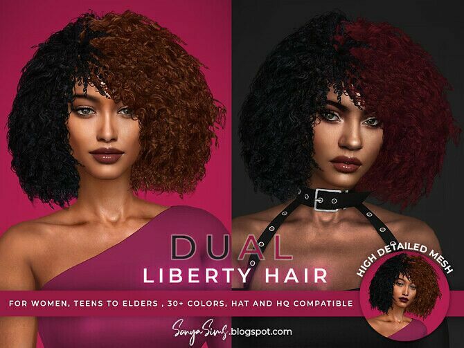 Liberty BOB Afro Hair Dual By Sonyasimscc Sims 4 CC