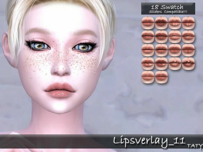 Lips Overlay 11 By Tatygagg Sims 4 CC