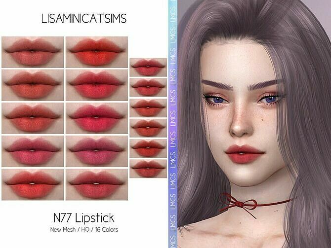 Lipstick N77 HQ By Lisaminicatsims Sims 4 CC