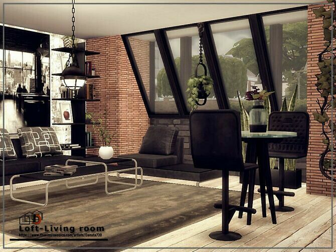 Loft Living Room By Danuta720 Sims 4 CC