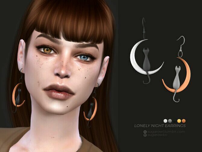 Lonely Night Earrings By Sugar OWL Sims 4 CC