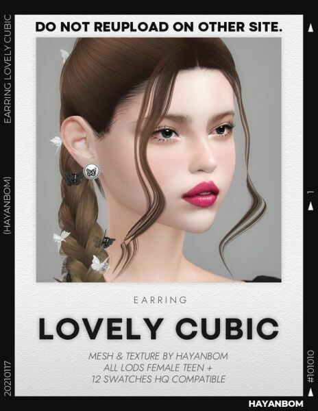 Lovely Cubic Earrings At Hayanbom Sims 4 CC