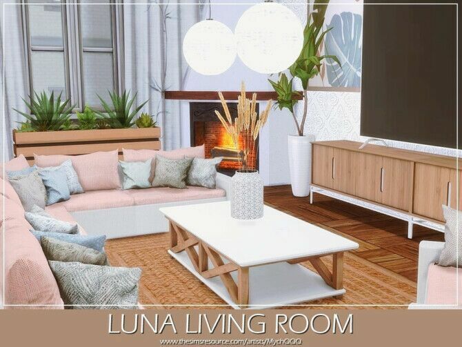 Luna Living Room By Mychqqq Sims 4 CC