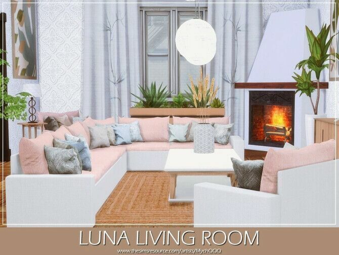 sims 4 cc luna living room by mychqqq 2