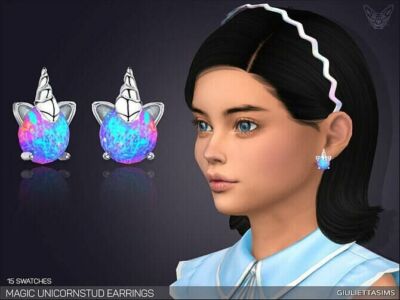 Magic Unicorn Stud Earrings For Kids By Feyona