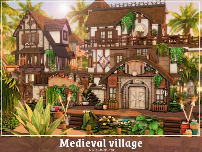 sims 4 cc medieval village by mini simmer 2