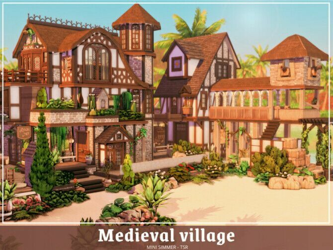 sims 4 cc medieval village by mini simmer 3