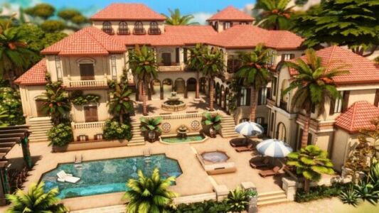 Mediterranean Mansion By Plumbobkingdom Sims 4 CC