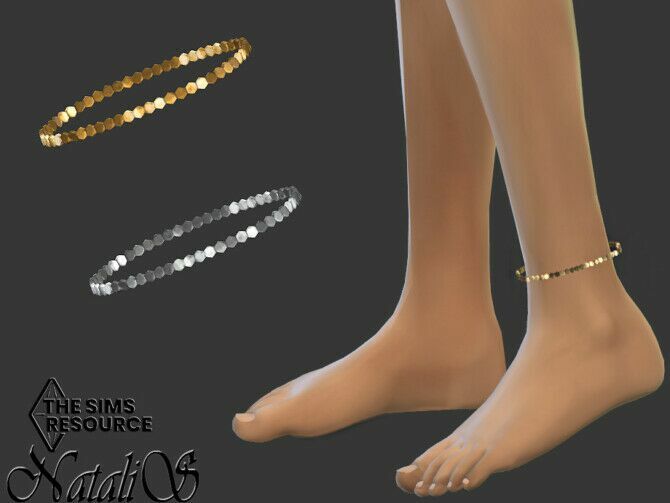 Metal Sequin Anklet By Natalis Sims 4 CC