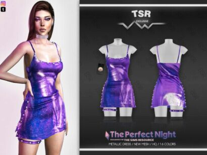 Metallic Dress Bd489 By Busra-Tr Sims 4 CC