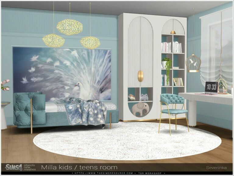 sims 4 cc milla kidsteens room by severinka 2