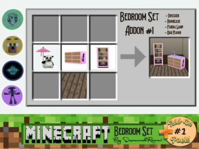 Minecraft Bedroom Set Add-On Pack #1 By Savannahraine Sims 4 CC