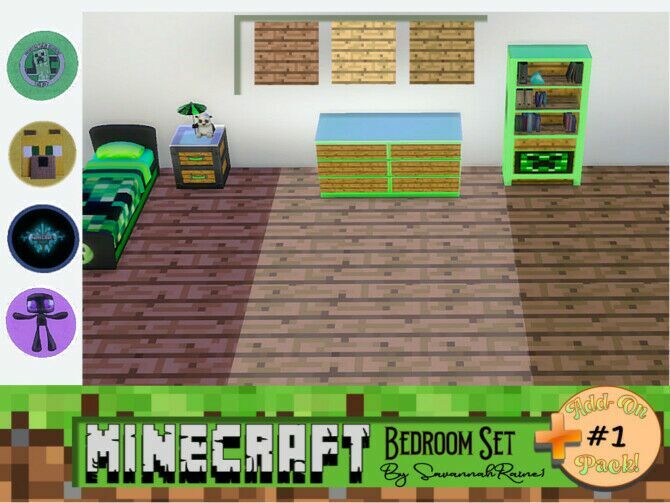 sims 4 cc minecraft bedroom set add on pack 1 by savannahraine 2