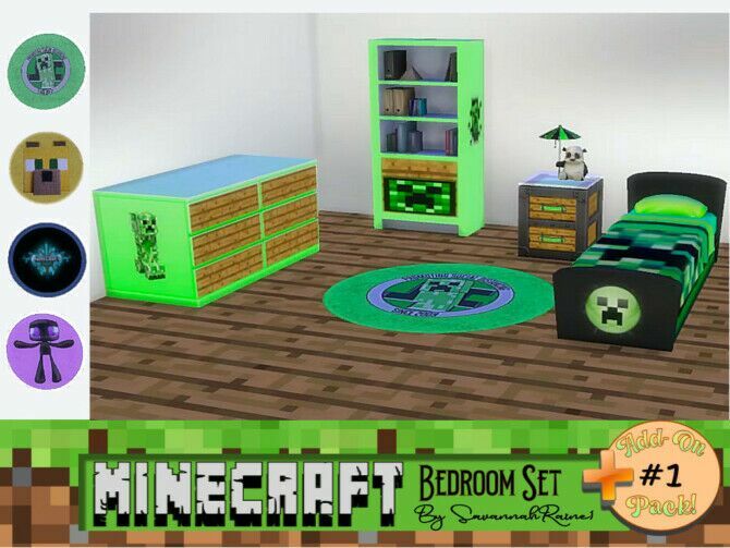 sims 4 cc minecraft bedroom set add on pack 1 by savannahraine 3