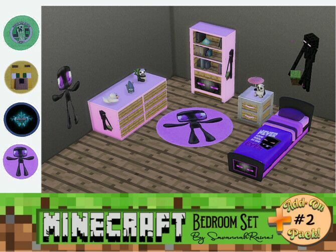 sims 4 cc minecraft bedroom set add on pack 2 by savannahraine 3