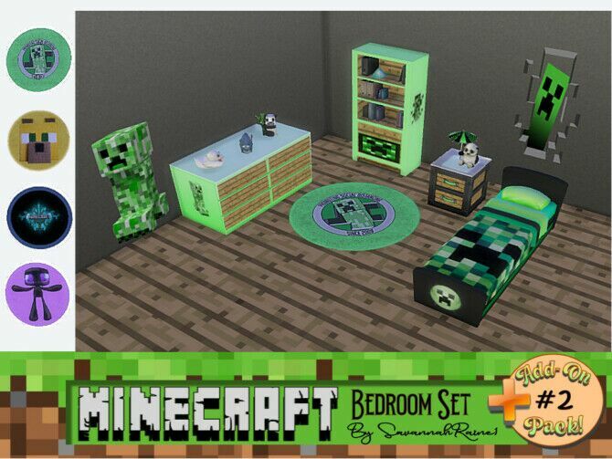 sims 4 cc minecraft bedroom set add on pack 2 by savannahraine 4