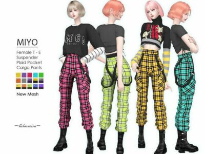 Miyo Punk Plaid Cargo Pants By Helsoseira Sims 4 CC