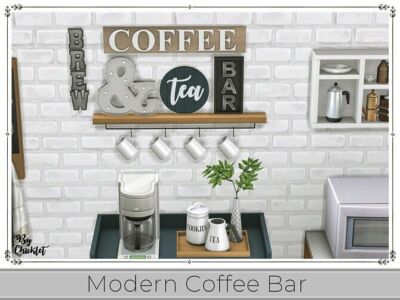 Modern Coffee Bar By Chicklet Sims 4 CC