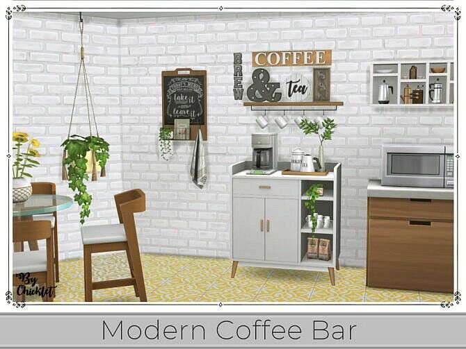 sims 4 cc modern coffee bar by chicklet 3