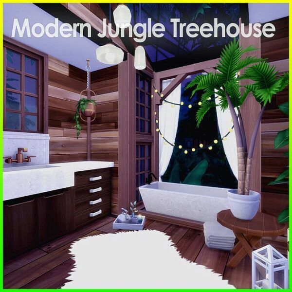 sims 4 cc modern jungle treehouse at kalino 2