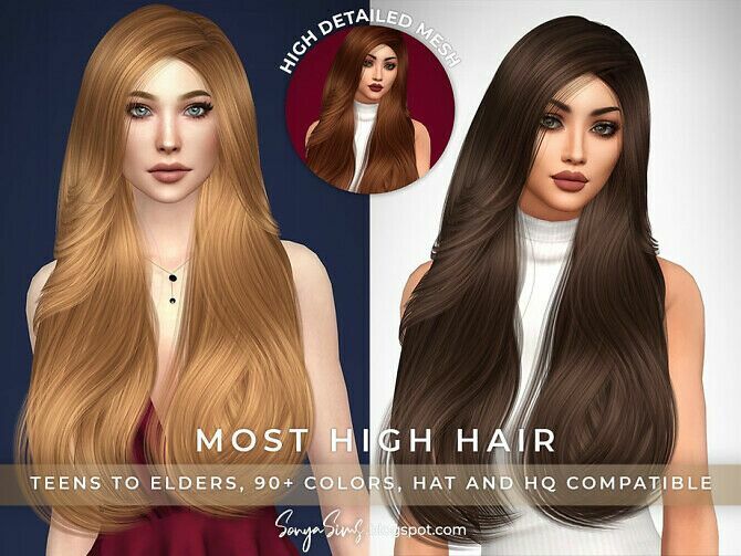 Most High Hair By Sonyasimscc Sims 4 CC