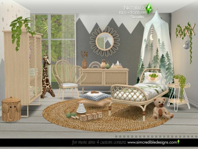 sims 4 cc naturalis kids room by simcredible 2