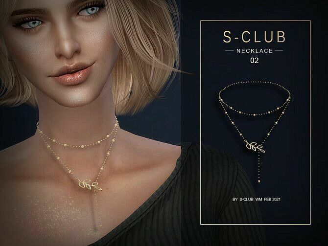 Necklace 202102 By S-Club Wm Sims 4 CC