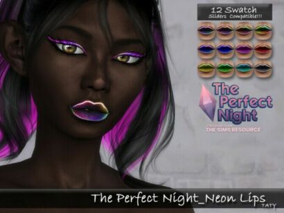 Neon Lips By Tatygagg Sims 4 CC