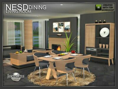 Nesd Dining Room By Jomsims Sims 4 CC