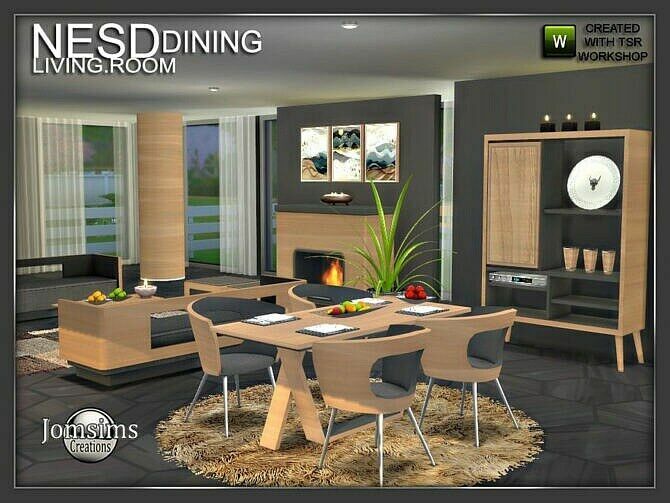 Nesd Dining Room By Jomsims Sims 4 CC