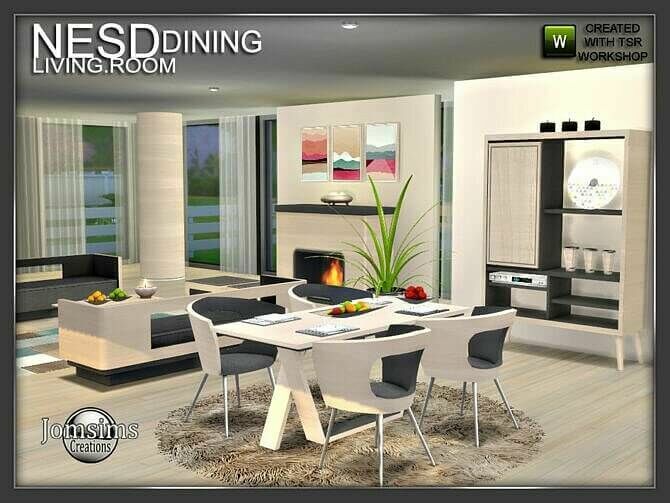 sims 4 cc nesd dining room by jomsims 2