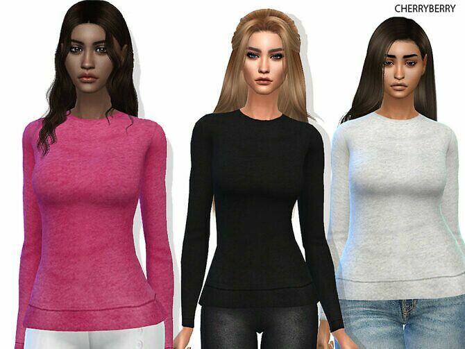 Nina Sweatshirt By Cherryberrysim Sims 4 CC