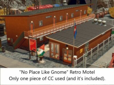 “No Place Like Gnome” Motel – Residential Lot By Ladyislay Sims 4 CC