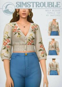 Nola Blouse At Simstrouble Sims 4 CC