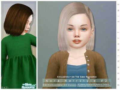 Nora Hairstyle V2 By Darknightt Sims 4 CC