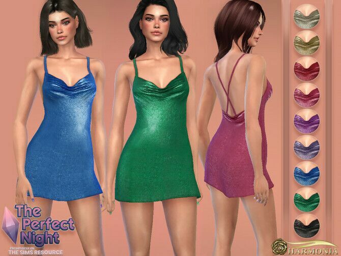 Open-Back Chainmail Dress By Harmonia Sims 4 CC