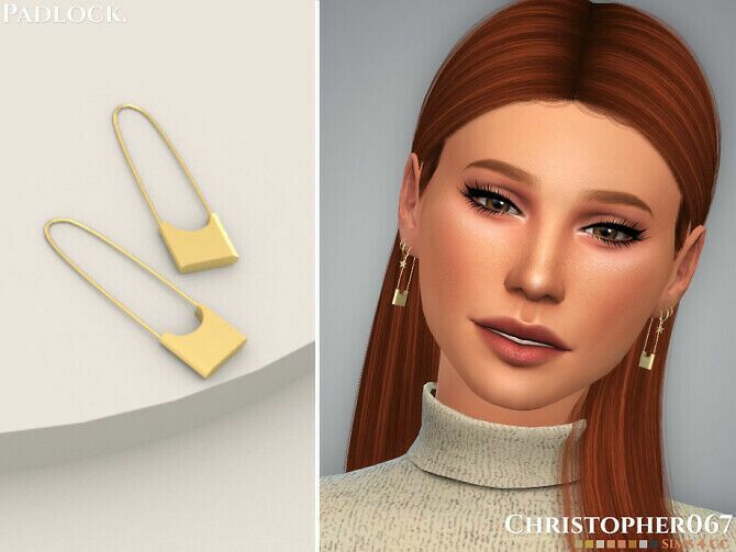 Padlock Earrings By Christopher067 Sims 4 CC