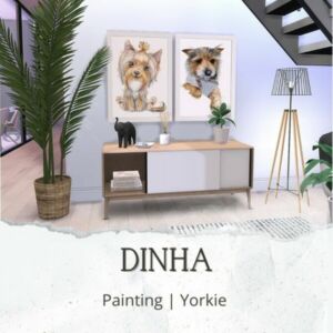 Painting – Yorkie At Dinha Gamer Sims 4 CC