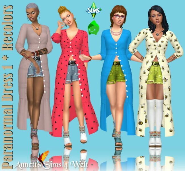 Paranormal Dress 1 Recolors At Annett’s Sims 4 Welt Sims 4 CC