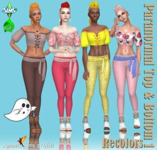 Paranormal Top & Pants Recolors At Annett’s Sims 4 Welt Sims 4 CC