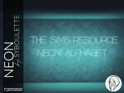 Neon Alphabet SET By Syboubou Sims 4 CC